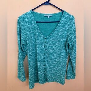 Cleo green long sleeve v neck